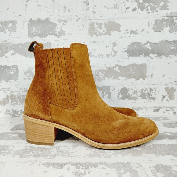 NEW Paul Green Women’s Sante Tan Suede Leather Side Zip Ankle Bootie B525 - Picture 4 of 11